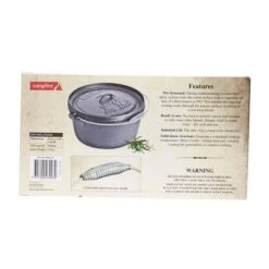 Campfire Pre Seasoned Cast Iron Camp Oven 9 Quart -Camping Series Shop BCF 213608 05 hi res