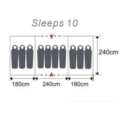 Wanderer Nightfall Dome Tent 10 Person -Camping Series Shop BCF 578130 06 hi res