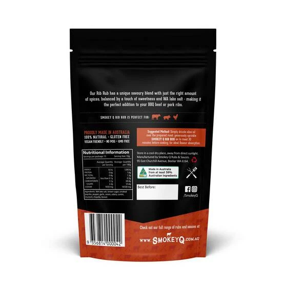 Smokey Q Rib Rub Pouch 150G 1 Smokey Q Rib Rub Pouch 150G