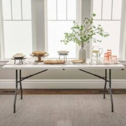 Peakform 6ft Centrefold Blow Mould Folding Table -Camping Series Shop BCF 634100 06 hi res